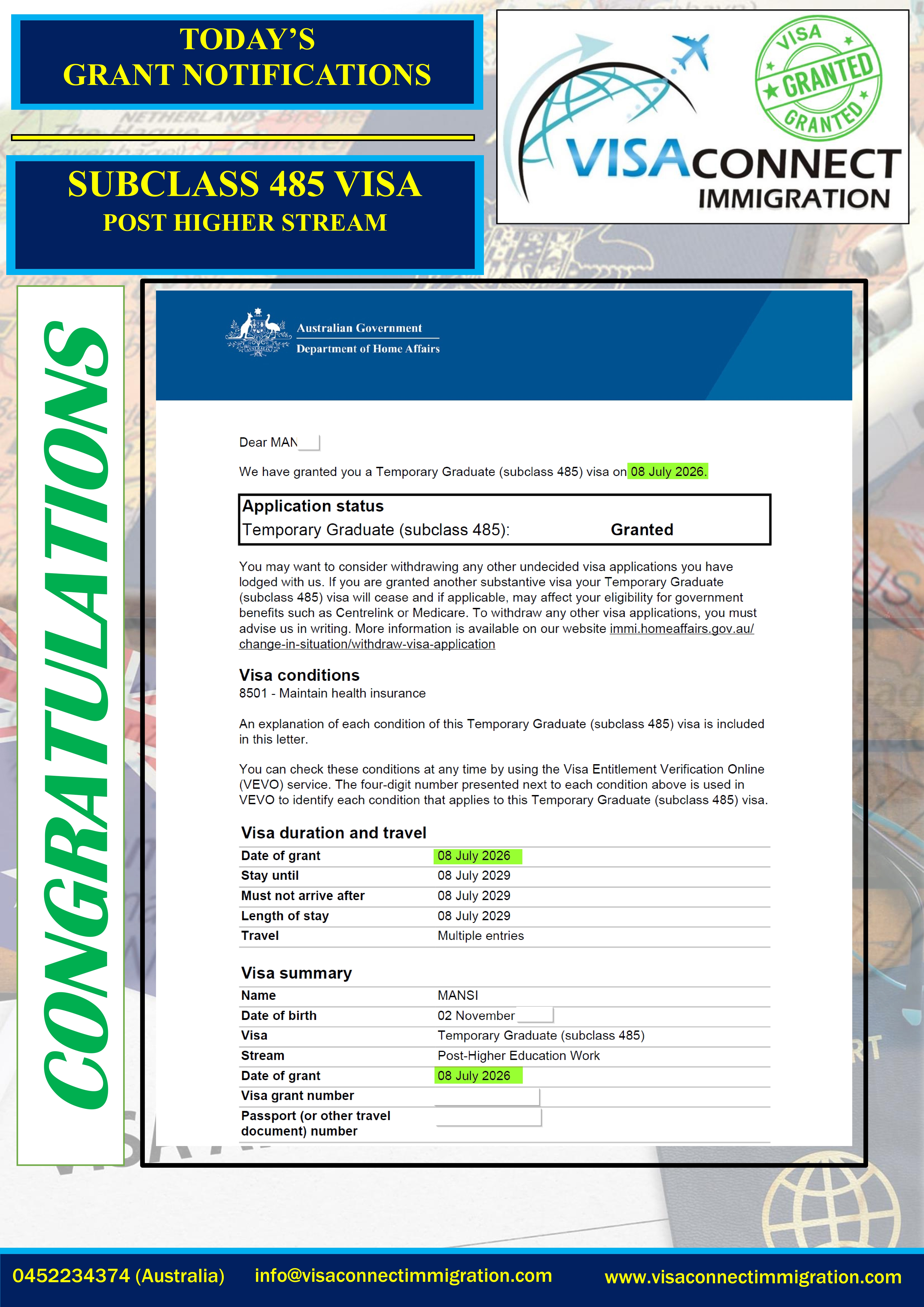 Visa Grant